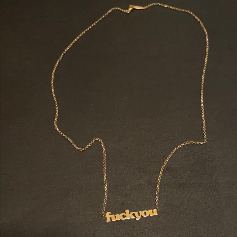 F You Gold Necklace